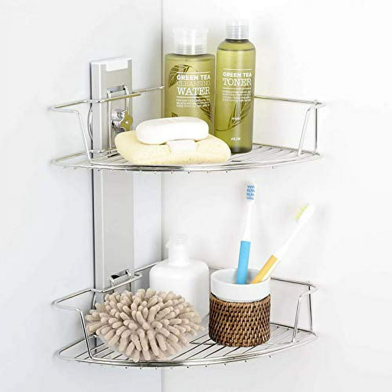 Happon Adhesive Bathroom Shelf Rotating Shower Caddy Expandable
