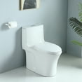 thumbnail image 1 of BATHIN INC ABRUZZO Dual-Flush One-Piece Toilet, 1.1/1.6 GPF, Water-Saving Elongated Design with Comfort Height Glossy White, 1 of 9