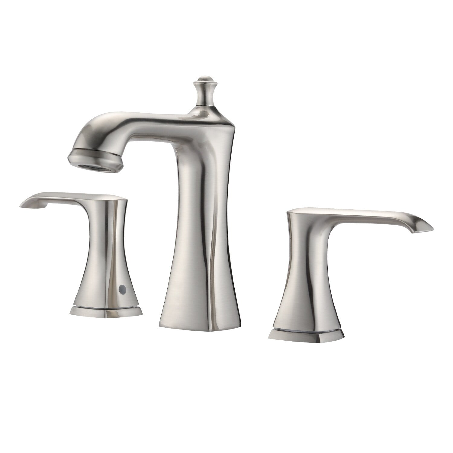 Brushed Nickel Modern 3-Hole Bathroom Sink Faucet Set