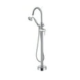 thumbnail image 1 of BATHLET  Freestanding Bathtub Floor-Mount Faucet Tub Filler with Hand Shower Chrome/Clear Chrome Finish, 1 of 5