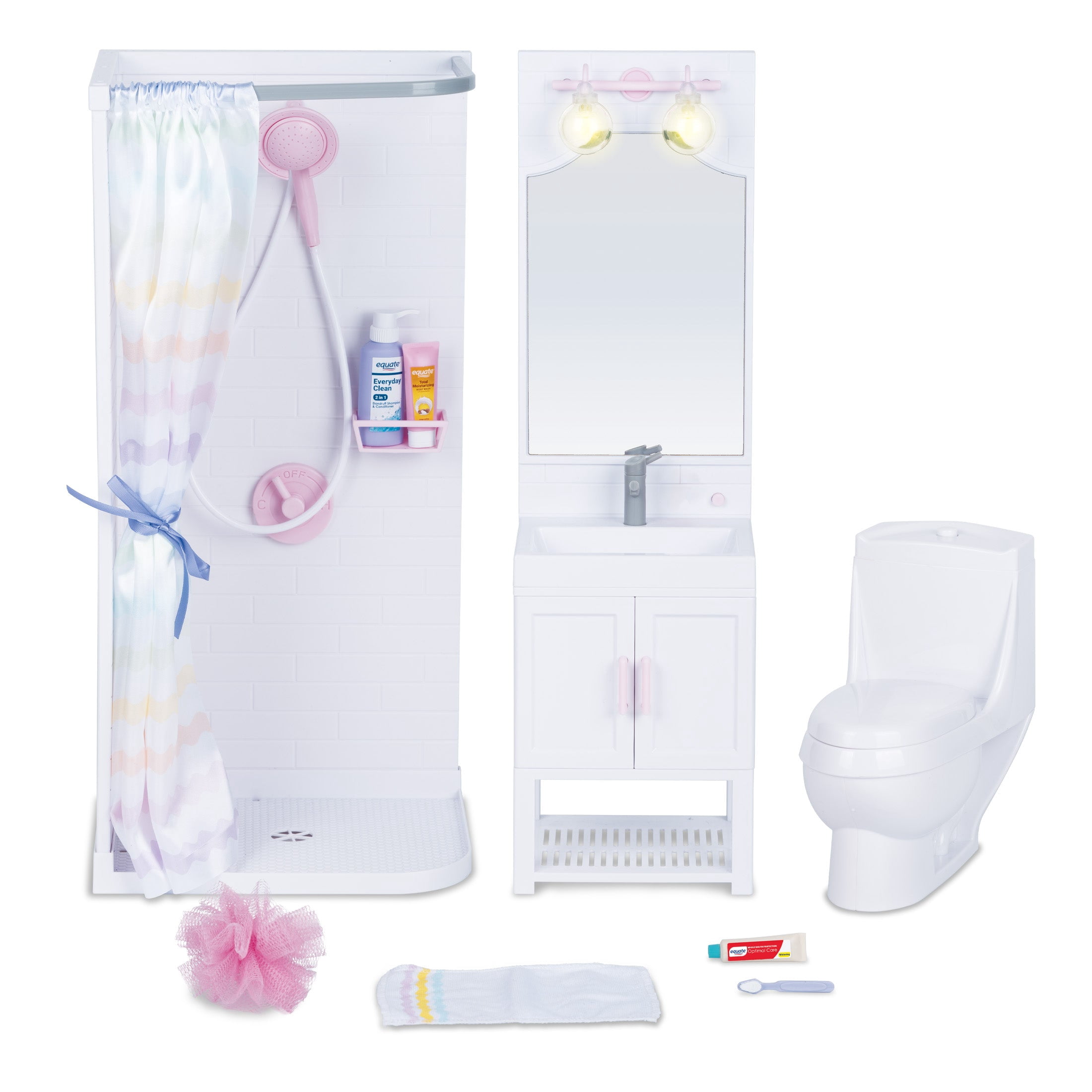 My Life As Bathroom Play Set for 18-Inch Dolls, 9 Pieces