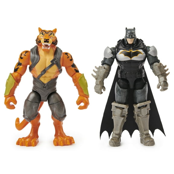 Batman 4-inch Batman and Bronze Tiger Action Figures with 6 Mystery Accessories, Kids Toys for Boys Aged 3 and up