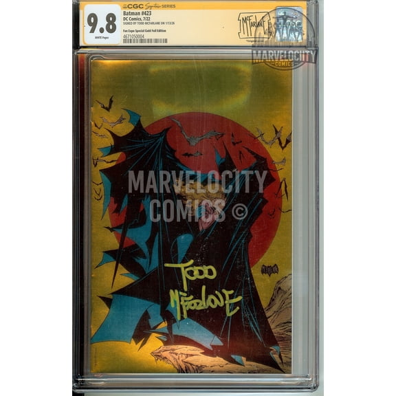 BATMAN 423  GOLD FOIL CGC 9.8 SS SIGNED TODD MCFARLANE VIRGIN VARIANT MINT