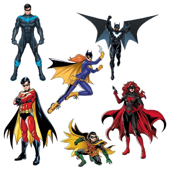 BATMAN FAMILY PACK- CHARACTER Die Cut Vinyl Sticker Variety Pack - Laptop, Water Bottle, Scrapbooking, Tablet, Skateboard, Indoor/Outdoor - Set