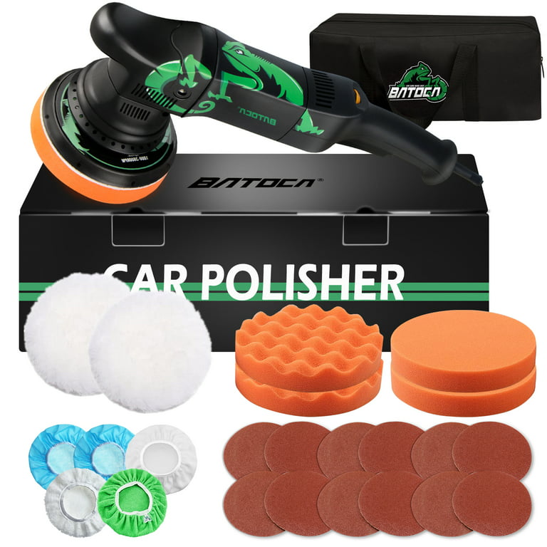 AOBEN Car Buffer Polisher,6 inch Dual Action Polisher,Random Buffer  Polisher kit with 6 Variable Speed 1000-4500rpm,Detachable Handle,4 Buffing  Pads