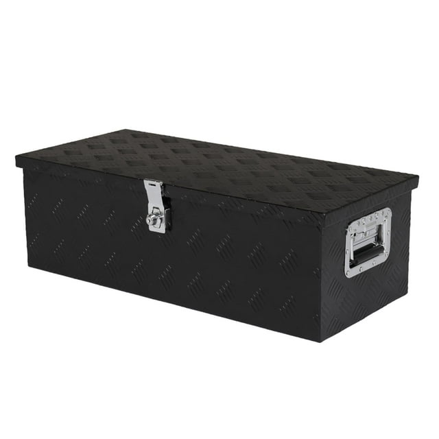BATONECO 30 Inch Aluminum Toolbox Truck Bed Tool Box w/ Side Handle 30 x 13 x 10 Black