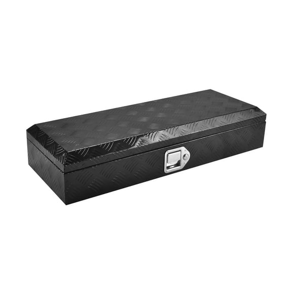 BATONECO 34.5 Inch Aluminum Trailer Tool Box Truck Bed Pickup Toolbox for Truck Black
