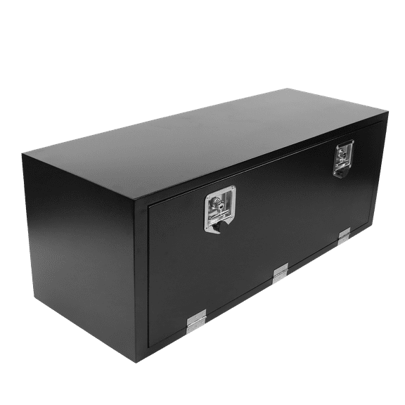BATONECO 48 x 18 x 18 Inch Steel Tool Box w/ T-Handle Latch Underbody Storage Truck Bed Toolbox for Trailer Pickup RV Black