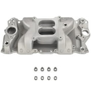 BATONECO Airgap Intake Manifold High Rise Dual Plane Compatible with SBC Chevy 350 400