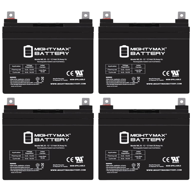 Universal Power Group 12V 35AH AGM Battery - 2 Pack, Maintenance-Free, Spill-Proof For Mobility, Solar, UPS 1 thumbnail image