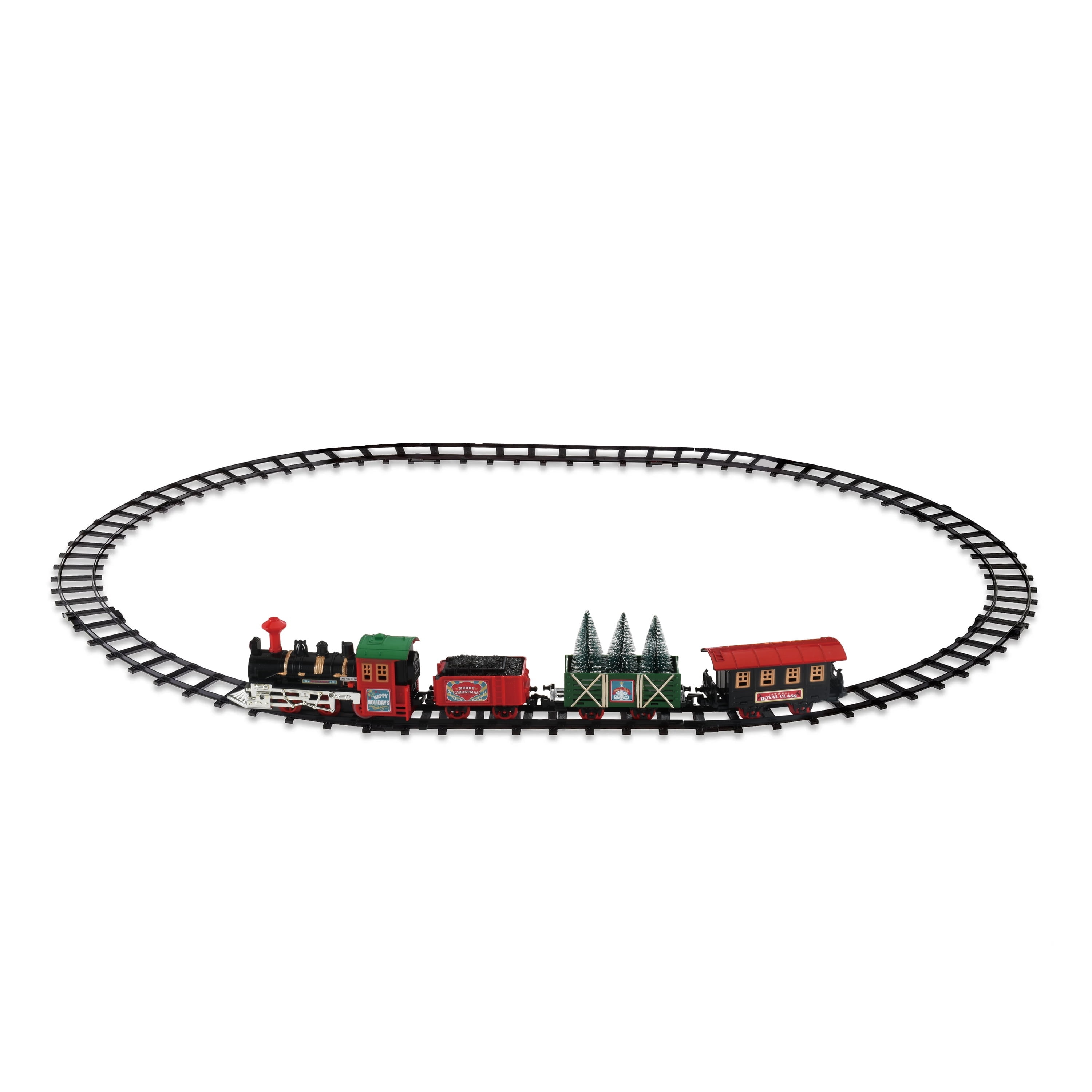Light-Up Battery-Operated Train Christmas Village Decoration Set, Multicolor, 40.9" x 29.5", by Holiday Time