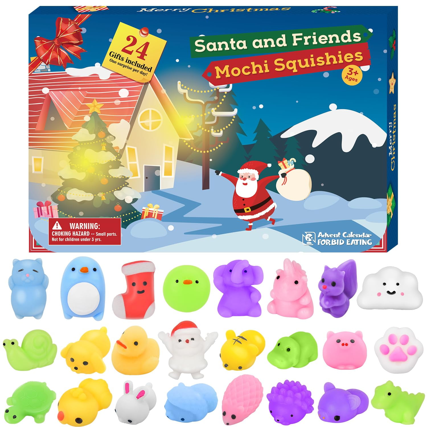 BATTOP Advent Calendar 2024,Christmas 24 Days Mochi Animals Squishy