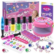BATTOP DIY Kid Nail Art Kit Toys, Kids Nail Polish Set for Girls Ages 7-12, Idea Birthday Gifts for Girls