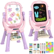 BATTOP Easel for Kids, Toddler Art Easel Adjustable Standing, Magnetic Double Sided Easel with Painting Accessories Gift for Boys and Girls, Birthday Gifts for Little Boys Girls 3+
