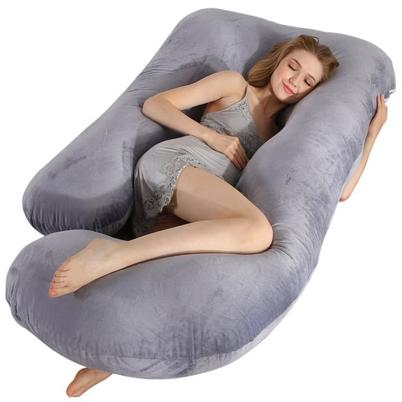 BATTOP Pregnancy Pillow,Maternity Body Pillow with Removable Cover,57 Inch Body Pillow for Adult Sleeping,Support for Head,Back,Legs,Belly,Hips,Pregnancy Pillows for Sleeping