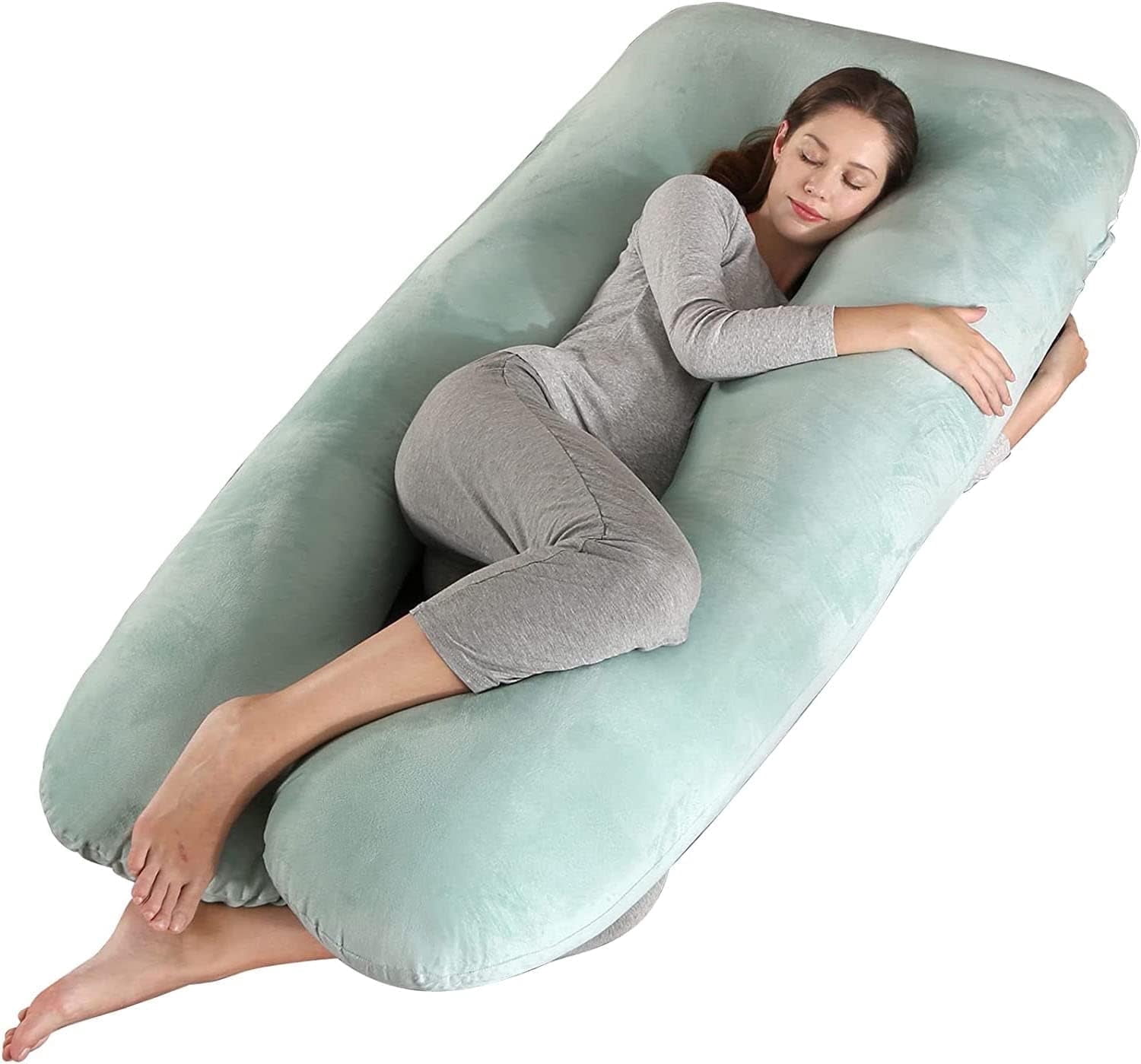 BATTOP Pregnancy Pillow,U-Shape Full Body Maternity Pillow with Removable Cover for Adults Sleeping,Support for Head,Back,Hips,Legs,Belly