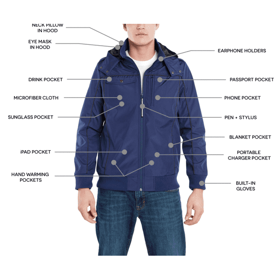 BAUBAX Men's Blue Bomber Jacket - SIze EXTRA SMALL