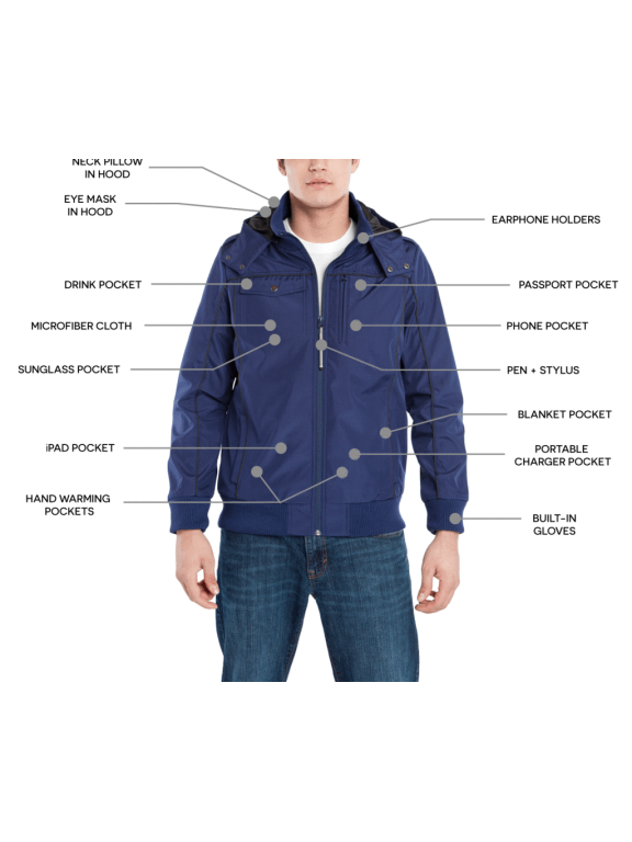 Men's Blue Bomber Jacket - SIze EXTRA SMALL