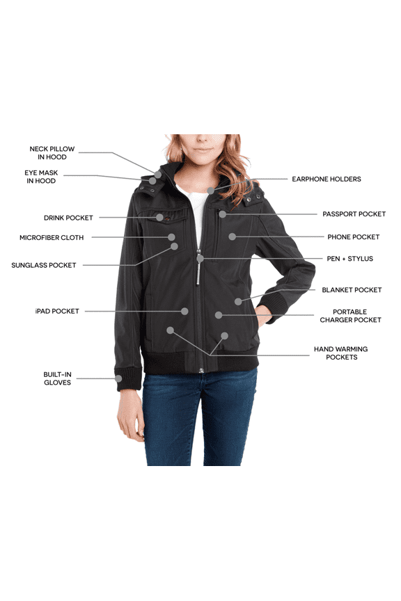 Women's Black Bomber Jacket - Extra Small