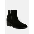 thumbnail image 1 of BAUENA Black Ankle Boots with Zip Closure, 1 of 11