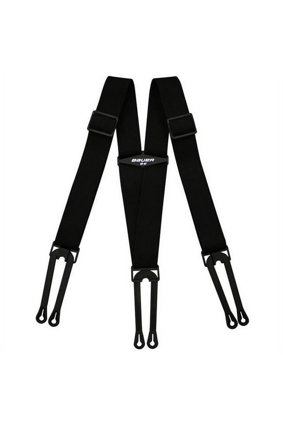 Youth S/M Elastic, Rubber Loop Hockey Pants Suspenders, Black, 1-Piece
