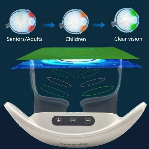BAW Myopia Improve and restore vision,  Electric Eye Massager with Bluetooth and Music, 4 Modes, Heating Adjustable White