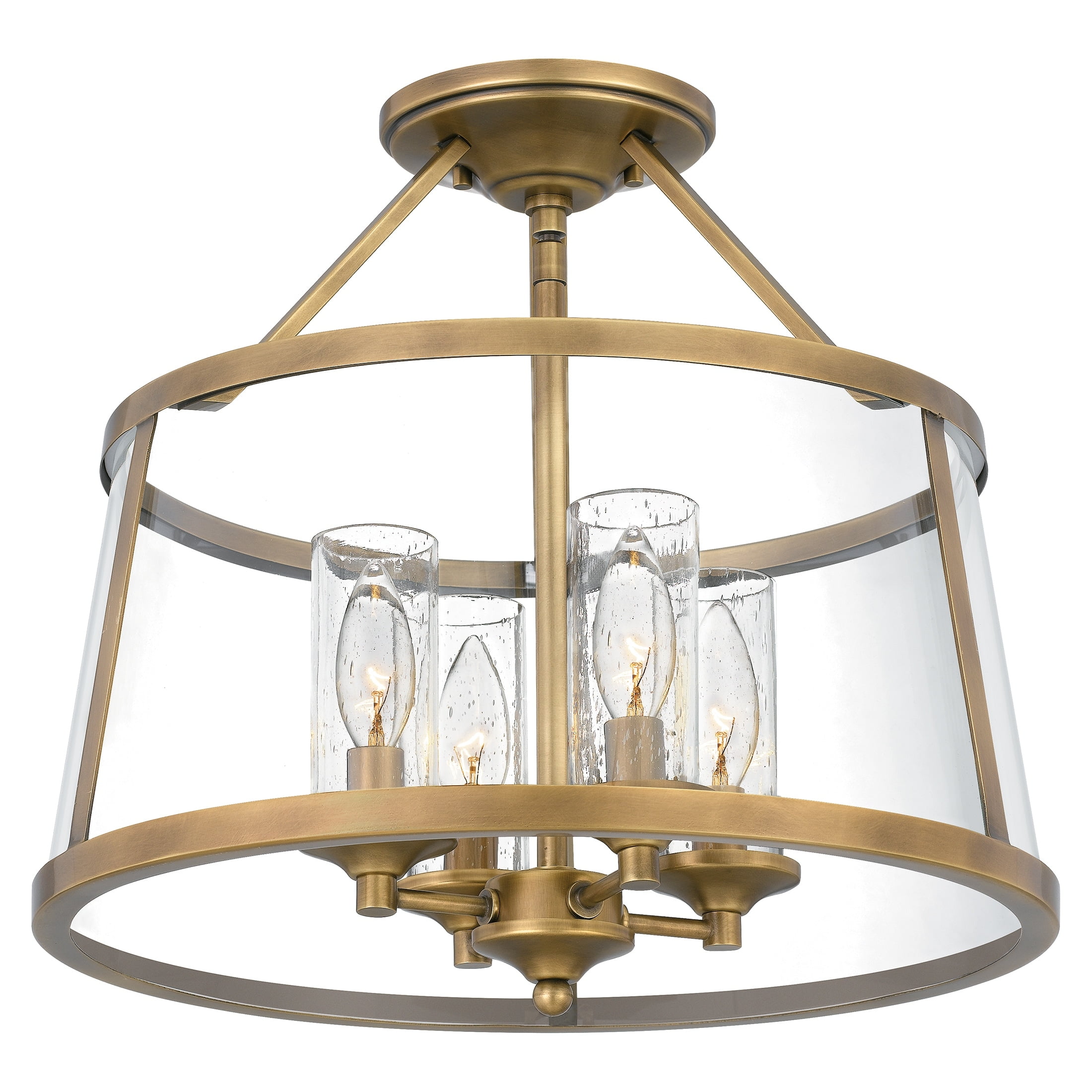 Barlow Transitional 4-Light Semi-Flush Drum Light in Polished Nickel