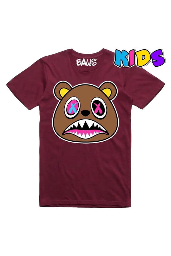 Boys Crazy Baws Tee (Burgundy)