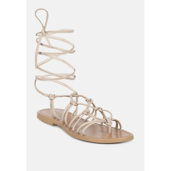 Baxea Handcrafted Tie Up String Flats