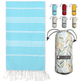 thumbnail image 1 of BAY LAUREL Turkish Beach Towel with Travel Bag 39 x 71 Quick Dry Sand Free Lightweight Large Oversized Beach Towel Turkish Towels Light Beach Towel Travel Towels, 1 of 1