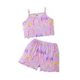 BAYAIXZ 2 Piece Outfits Summer Camisole Tops Girls Rainbow Print
