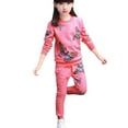 thumbnail image 1 of BAYAIXZ Baby Girls Sweatshirt Outfits Fall Winter Clothes Butterfly Print Sweatshirt Round Neck Cartoon Tops Shirt+Pocket Pants Trousers Athleisure 2Pcs Outfits Girls Clothing (Pink,8-9 Years), 1 of 6
