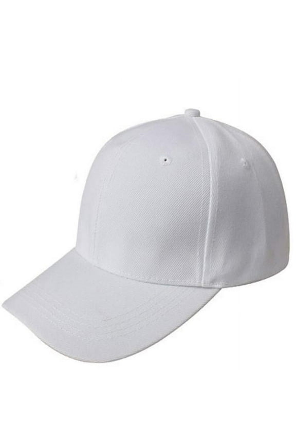 Baseball Hat Baseball Cap Blank Hat Solid Color Adjustable Hat White Cap Baseball Hat (White,One Size)