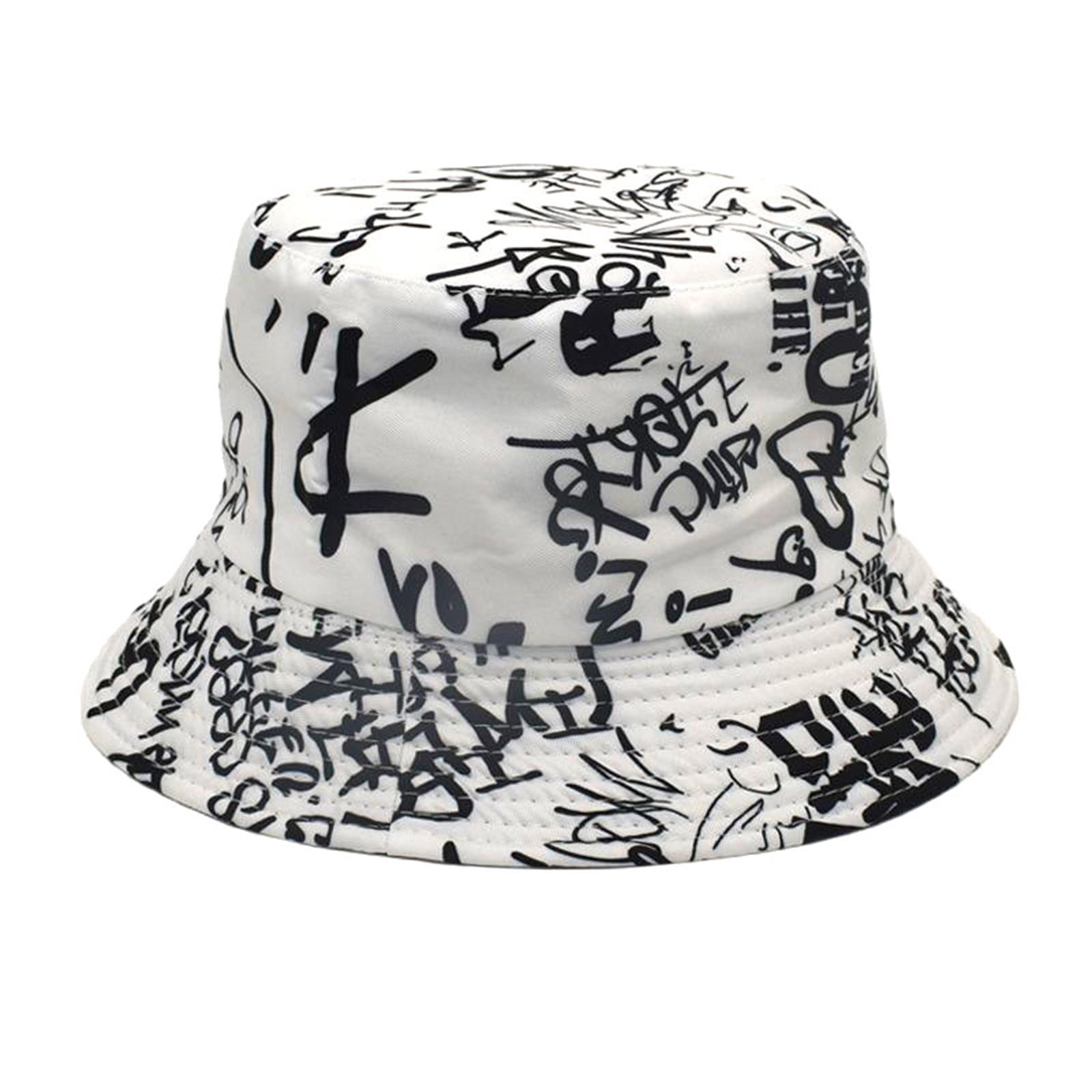 BAYAIXZ Bucket Hats Letter Print Fisherman Hat Wear Cap Unisex Outdoor