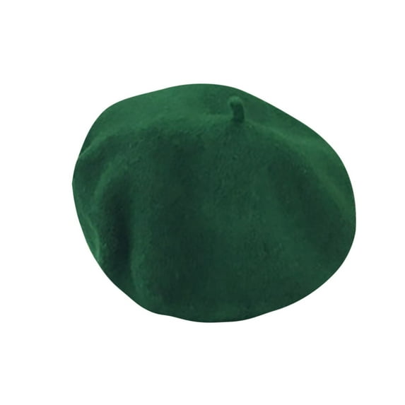 BAYAIXZ Classic Berets for Girls Solid Color Beret Hat Wool Hat Retro Children Painters Hat Cap Kids Breathable Lightweight Beret Hats (Green,One size)