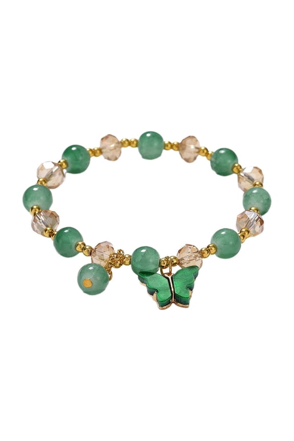 Clearance Blessing Good Luck Jade Crystal Lucky Bracelets for Women Chinese Style Good Lucky Key Jade Dainty Beads Bracelets Christmas Ideas for Women Men (Green,One Size)