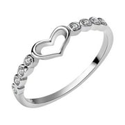 BAYAIXZ Clearance Silver Birthstone Rings for Women Non Tarnish Cz Emerald Green Gemstone Ring Gold Jewelry for Women Gift Initial Ring Silver,5