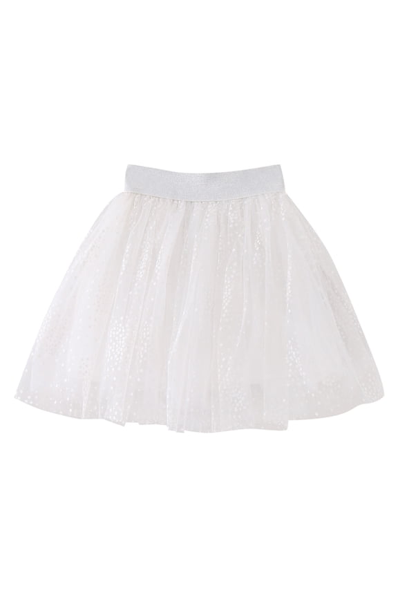 Clothes for Girls Kids Girls Ballet Skirts Costume Party Dot Prints Solid Colour Tulle Dance Skirt Girls School Outfits Ballet Dress for Girls (White,90)