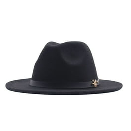 Mifelio Fedora Hats for Men Women Vintage Wide Hat with Belt Buckle Adjustable Outbacks Hats Classic Mens Hats Dark Gray Walmart