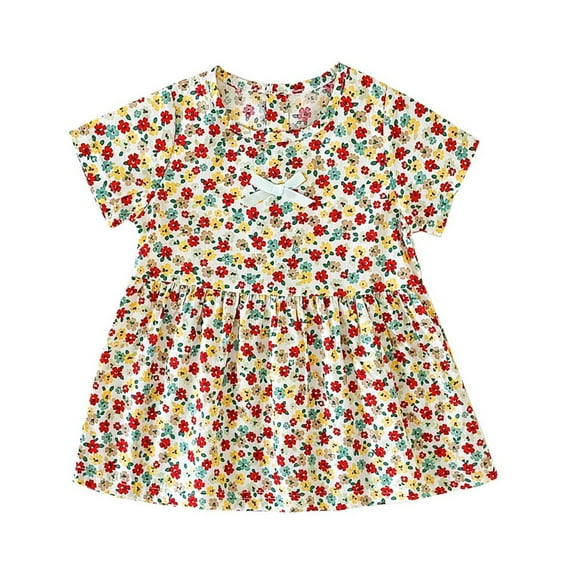 BAYAIXZ Girl Clothes Baby Girls' Dress Infant & Toddler Short Sleeve organic Cotton Girl Toddler Clothes Easter Dresses for Girls Girl Fall Outfits (A,70)