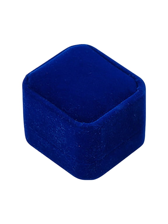 Gorgeous Velvet Ring Box Premium Velvet Ring Gifts Box for Wedding Proposal Jewelry Storage Box (Blue,One Size)