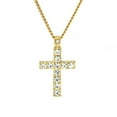 thumbnail image 1 of BAYAIXZ Jewelry for Women Hip Hop Men Women Jewelry Bling Rhinestone Crystal Cross Pendant Necklace Necklace Necklaces (Gold,One Size), 1 of 1