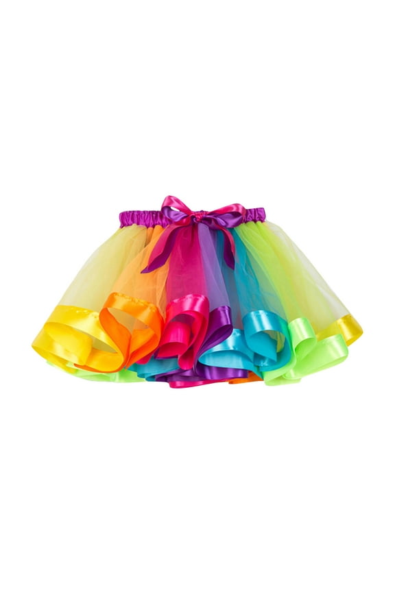 Kids Tutu Kids Girls Ballet Skirts Costume Party Rainbow Tulle Dance Skirt White Tutu for Girls Tulle Dress Tutus (Sky Blue,M)