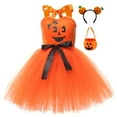 BAYAIXZ Little Girls Dresses Girls Halloween Playful Pumpkin Dress