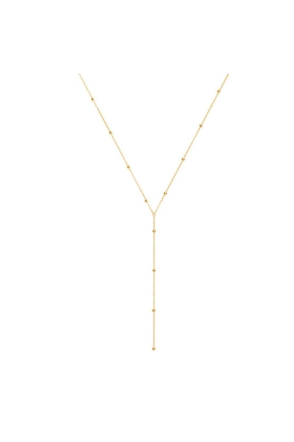 Necklaces for Women Round Bead Long Tassel Necklace for Women With Low Chest Sexy and Cool Collarbone Chain Necklace Necklaces (Gold,One Size)