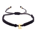 thumbnail image 1 of BAYAIXZ Personalized 26 Initial Bracelet Gold Plated Letter Black Woven Bracelet Dainty Charm Bracelet Woven Bracelet for Men Women Girls (E,One Size), 1 of 2