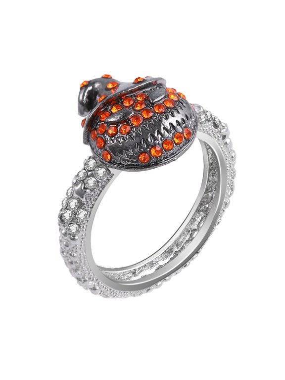 Rings Halloween Fashion Pumpkin Ring Jewelry Halloween Jewelry Gifts Engagement Ring (Silver,8)