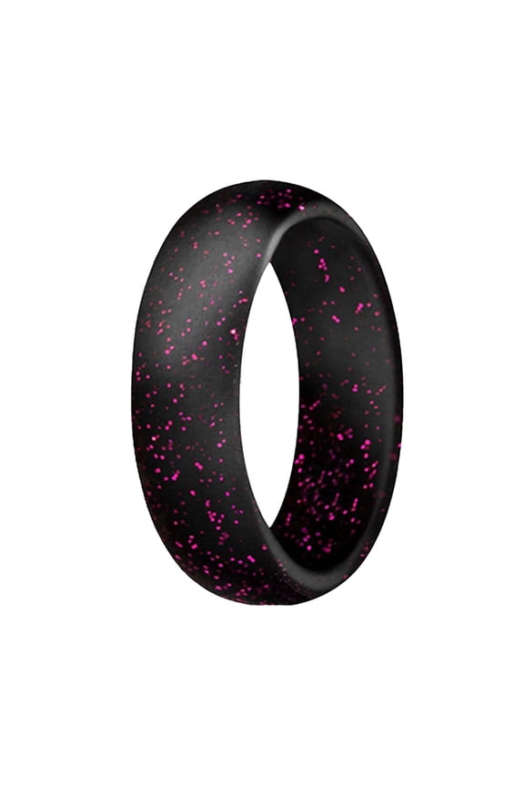 Rings for Women Silicone Ring 5.7Mm Wide Ring Yoga Ring Sports Ring Pearl Bright Silicone Ring Series Women Wedding Band Silicon Rings Ring Womens (B,7)