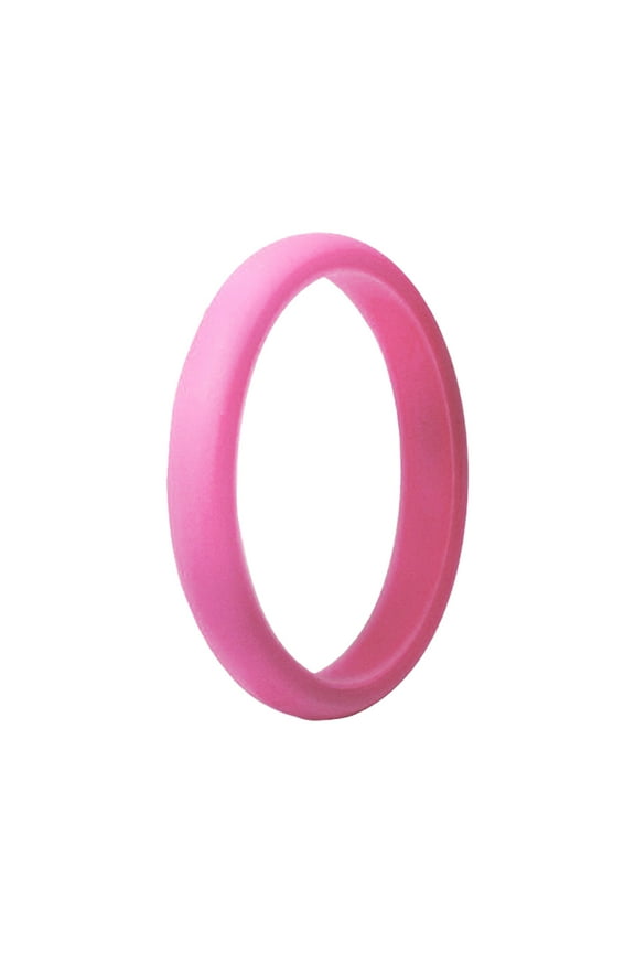Rings Women Wedding Bands 2.7Mm Silicone Ring for Men and Women Silicone Ring Ring Couples Ring Womens Wedding Band Women's Wedding Bands Wedding Band for Women (Hot Pink,4)