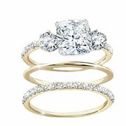 BAYAIXZ Rings Women Wedding Bands 3Pcs Women's ornament Flower Design Fashion Simple Best Gift for Wedding Rings for Her Ring for Women Ring Womens (Gold,6)